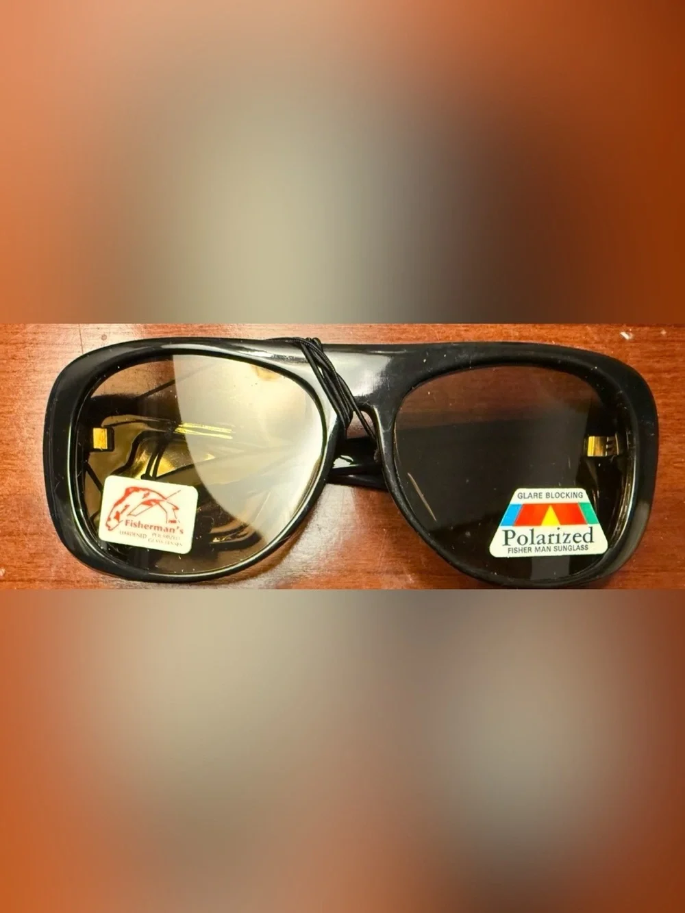 Fisherman's Polarized Black Sunglasses - Bronze Lenses